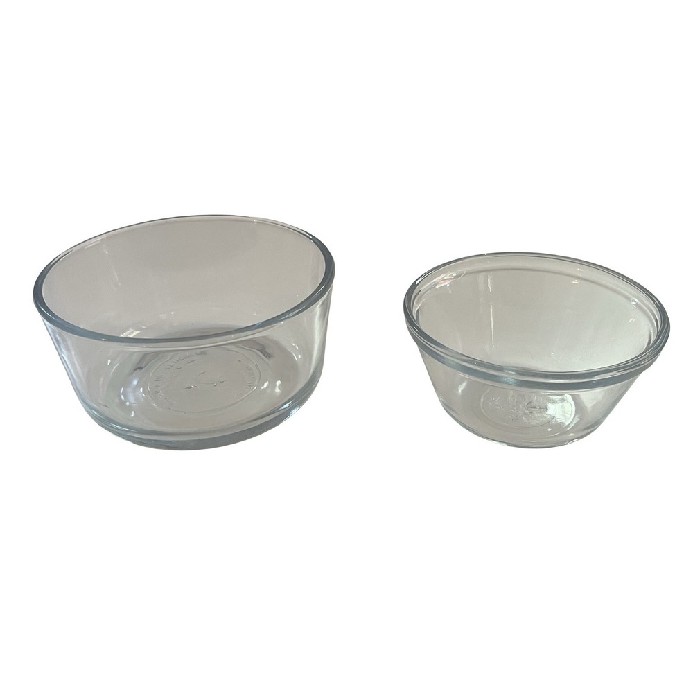 Anchor Hocking Glass Bowls *No Lids* 2-Cup & 6-oz, Lot of 2, Clear